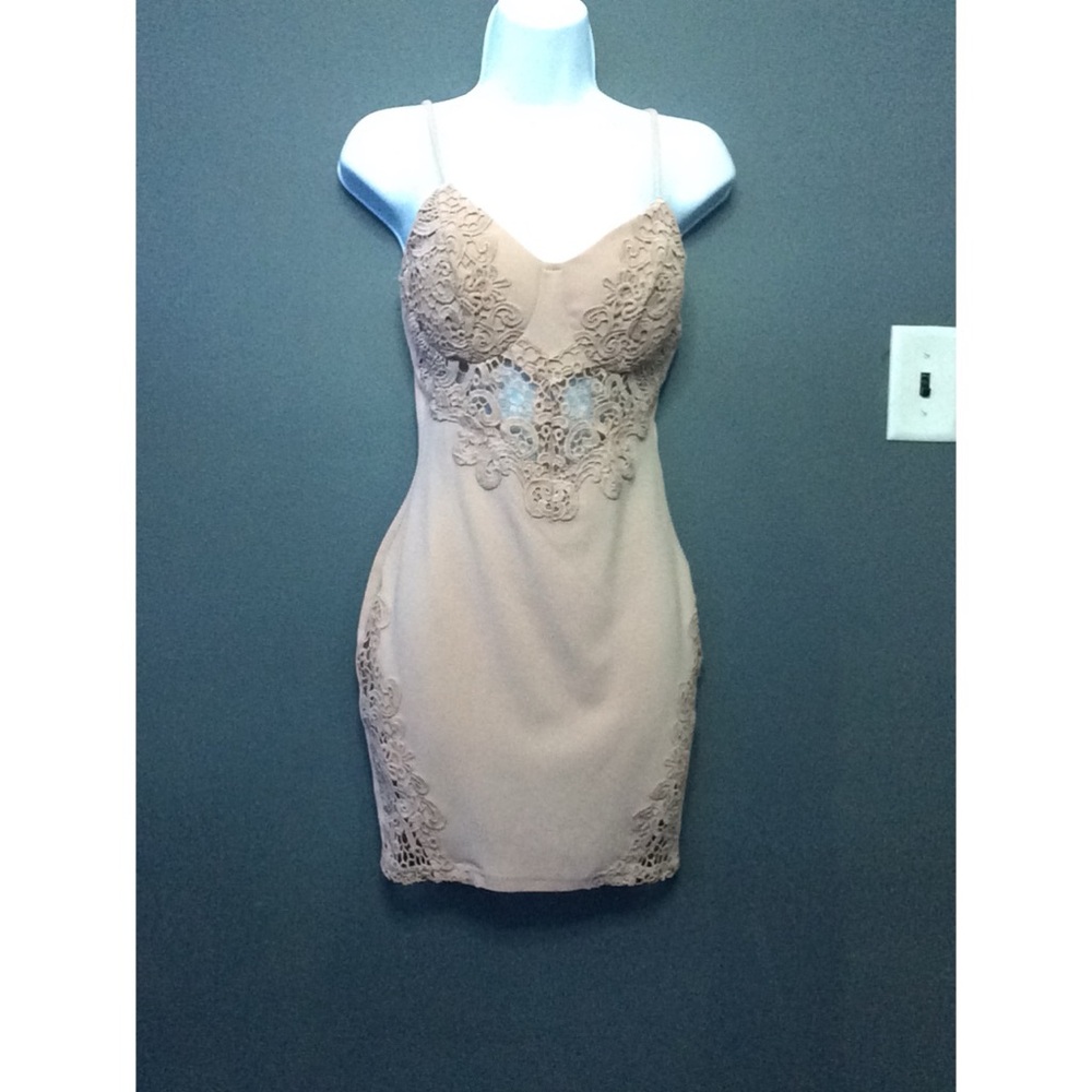 Crochet Lace Trim Bodycon Dresss